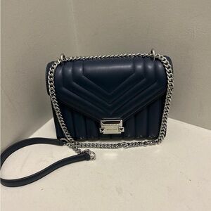 Michael Kors Blue Chevron Crossbody Bag with dust bag
